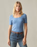 Women's Luxe Rib Square Neck Tee - Quiet Harbor